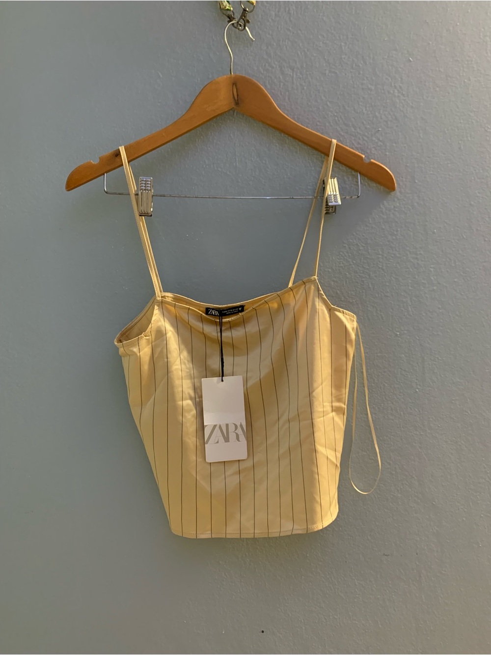 Zara Yellow Pinstripe Satin Cami